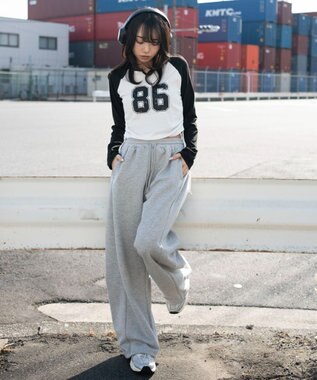 WEGO サイドドロストキーネックロンT ブラック