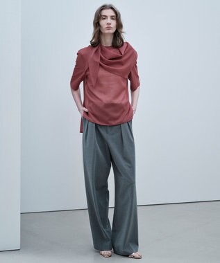 BEIGE， MOYE / スカーフ付き ハーフスリーブブラウス L.Bordeaux
