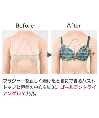 BRADELIS New York 【BRADELIS New York】ナオミステップ２ブラ23S1 バストを寄せて丸い女性らしい谷間をつくる グリーン