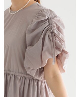 Te chichi スリーブリボンロングワンピース グレー