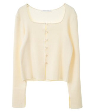 AMERICAN HOLIC スクエアリブニットカーディガン Ivory
