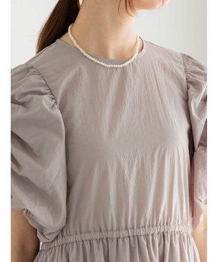 Te chichi スリーブリボンロングワンピース グレー