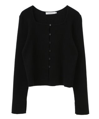 AMERICAN HOLIC スクエアリブニットカーディガン Black
