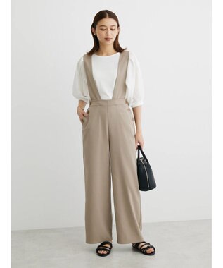 Green Parks ２ｗａｙデザインボタンサス付きパンツ Gray Beige