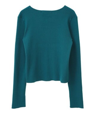 AMERICAN HOLIC スクエアリブニットカーディガン Turquoise Blue