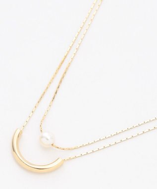 ANY レイヤード風２連ネックレス ライトゴールド