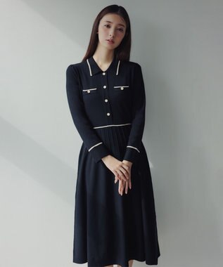 TOCCA BI-COLOR KNIT DRESS ニットドレス ブラック系