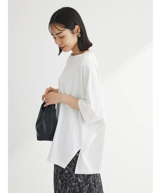 Green Parks 冷っとすずやか　ドルマンカット５分袖プルオーバー Off White