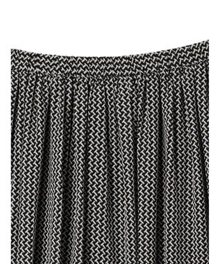 AMERICAN HOLIC 幾何学柄裾ティアードスカート Black