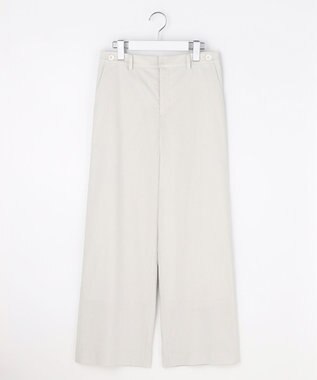 J.PRESS LADIES セルロースリネンストレッチ セミワイド パンツ ライトグレー系