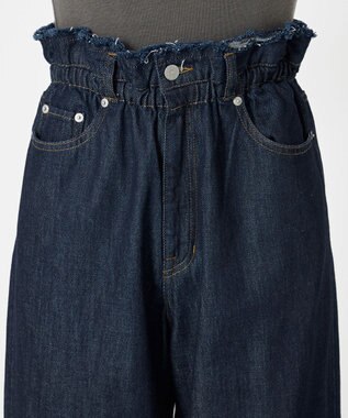 NAVE 【ReNAVE・洗える/軽量】ライトデニム ウエストギャザーパンツ ネイビー系