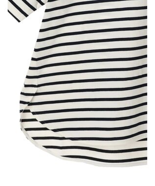 earth music&ecology ラウンドチュニックＴ Border Ivory