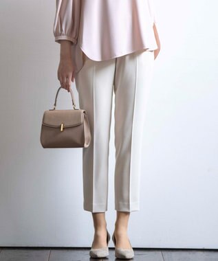 組曲 【KUMIKYOKU NAVY】コンフォータブルドレープフリル テーパードパンツ サンドベージュ系