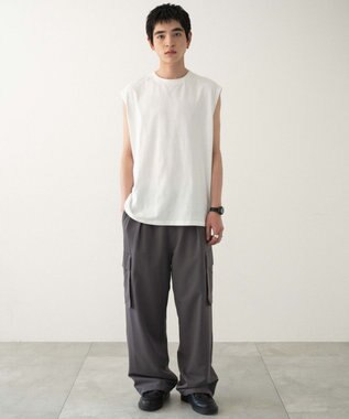 WEGO 【ユニセックス着用ITEM/MLサイズ展開/綿100%】スリーブレスコットンT ホワイト