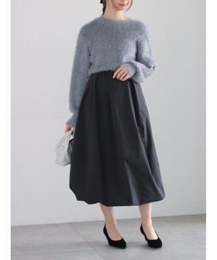 Te chichi シャギーヤーンロングスリーブニット チャコールグレー