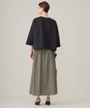 ICB 【洗える】 エステルメモリータフタ ロングスカート スレートカーキ系