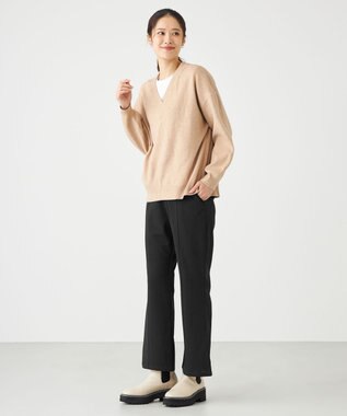 SHARE PARK LADIES カットジョーゼットボトムス ネイビー系