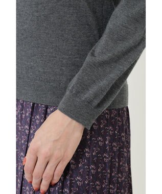 DAKS クルーネックウールニットカーディガン グレー