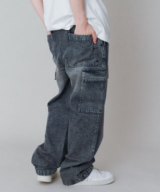 WEGO 【KIDS】デニムイージーカーゴパンツ（JUNIOR） デニム中濃加工色