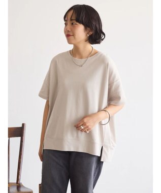 AMERICAN HOLIC 接触冷感裾切り替えカットプルオーバー Gray Beige