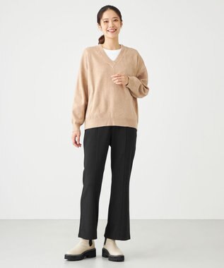 SHARE PARK LADIES カットジョーゼットボトムス ネイビー系