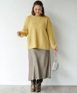 23区 L ブラッシュドアルパカ ニット マスタード系