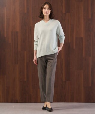 J.PRESS LADIES L YAK BLEND Vネック ニット ライトミント系