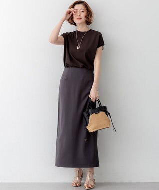 23区 【先行予約】ダブルフェイスジャージー Iラインスカート グレー系