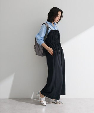 Green Parks 胸元バルーンワイドシルエットサロペット