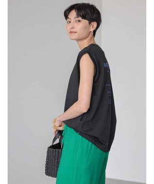 AMERICAN HOLIC 前後ロゴノースリーブカットプルオーバー Black