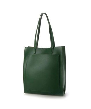 UNBILLION cachecache WEB限定シンセティックレザーフロントポケットトート グリーン