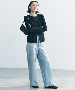 UNFILO 【UNFILO DENIM/新色追加】撥水ストレッチ ルーズワイドデニム 【NEW】アイスブルー