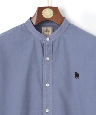 J.PRESS MEN 【オックス ガーメントダイ】バックブルバンドカラーシャツ サックスブルー系