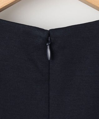 組曲 シャツスリーブポンチ ワンピース ネイビー×オフ系