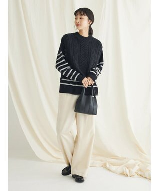 CRAFT STANDARD BOUTIQUE ２ＷＡＹケーブルニットベスト Black