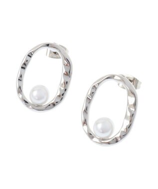 AMERICAN HOLIC オーバルパールピアス Silver