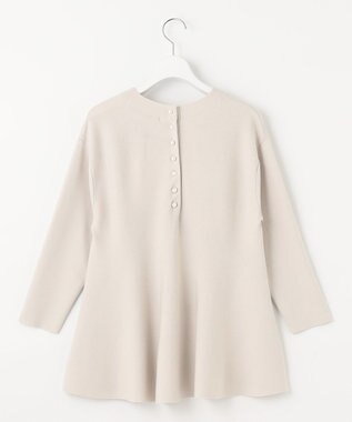 自由区 【洗える】レーヨンポリエステルスムース ペプラムニット サンセットグレー