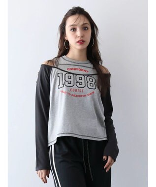 Green Parks ＥＧＯＩＳＴ　肩開きロゴ長袖プルオーバー