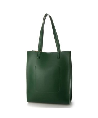 UNBILLION cachecache WEB限定シンセティックレザーフロントポケットトート グリーン