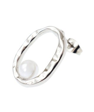 AMERICAN HOLIC オーバルパールピアス Silver