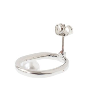 AMERICAN HOLIC オーバルパールピアス Silver