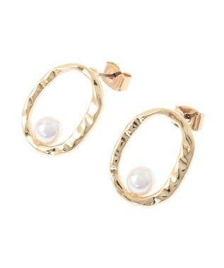 AMERICAN HOLIC オーバルパールピアス Gold