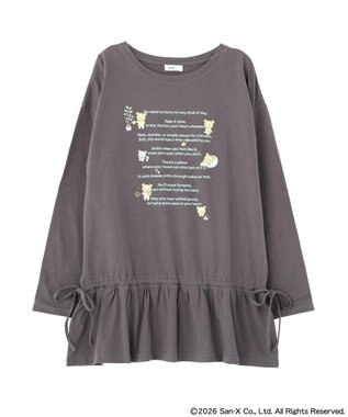 earth music&ecology 【予約】リラックマ×earth ブラウジングロンT チャコールグレー