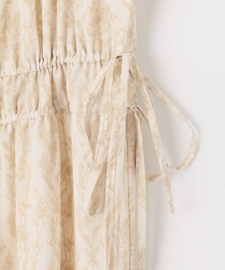 Feroux 【洗える】フラワープリントドロスト ワンピース ライトイエロー系3