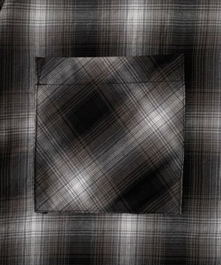 WEGO 【手洗い可/綿100％】オンブレチェックショートシャツ ブラックチェック1