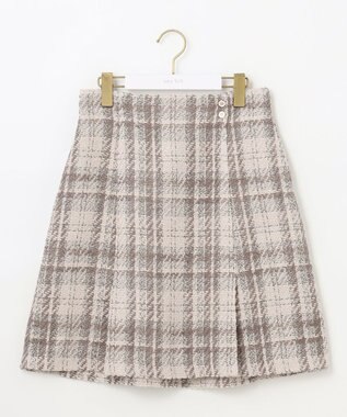 ANY SIS ファジーチェック ミニスカート アイボリー系