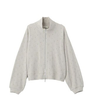 earth music&ecology 【予約】【綿100％】ダブルジップワッフルカーディガン フラワー