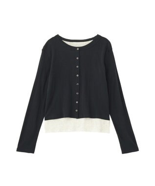 AMERICAN HOLIC 【２点セット】リンガーＴシャツ＋カーディガン Light Gray Mixture