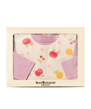 MIKI HOUSE HOT BISCUITS 長袖Tシャツ＆お食事スタイセット【BOX付き】 赤
