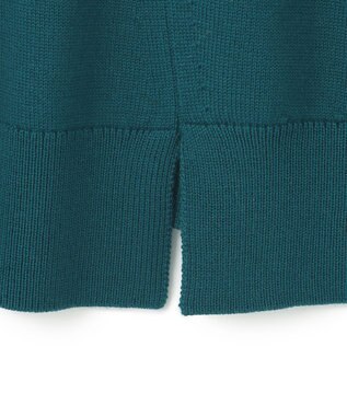 23区 【洗える】ウールミドルゲージ Vネック チュニック ニット ピーコックグリーン系